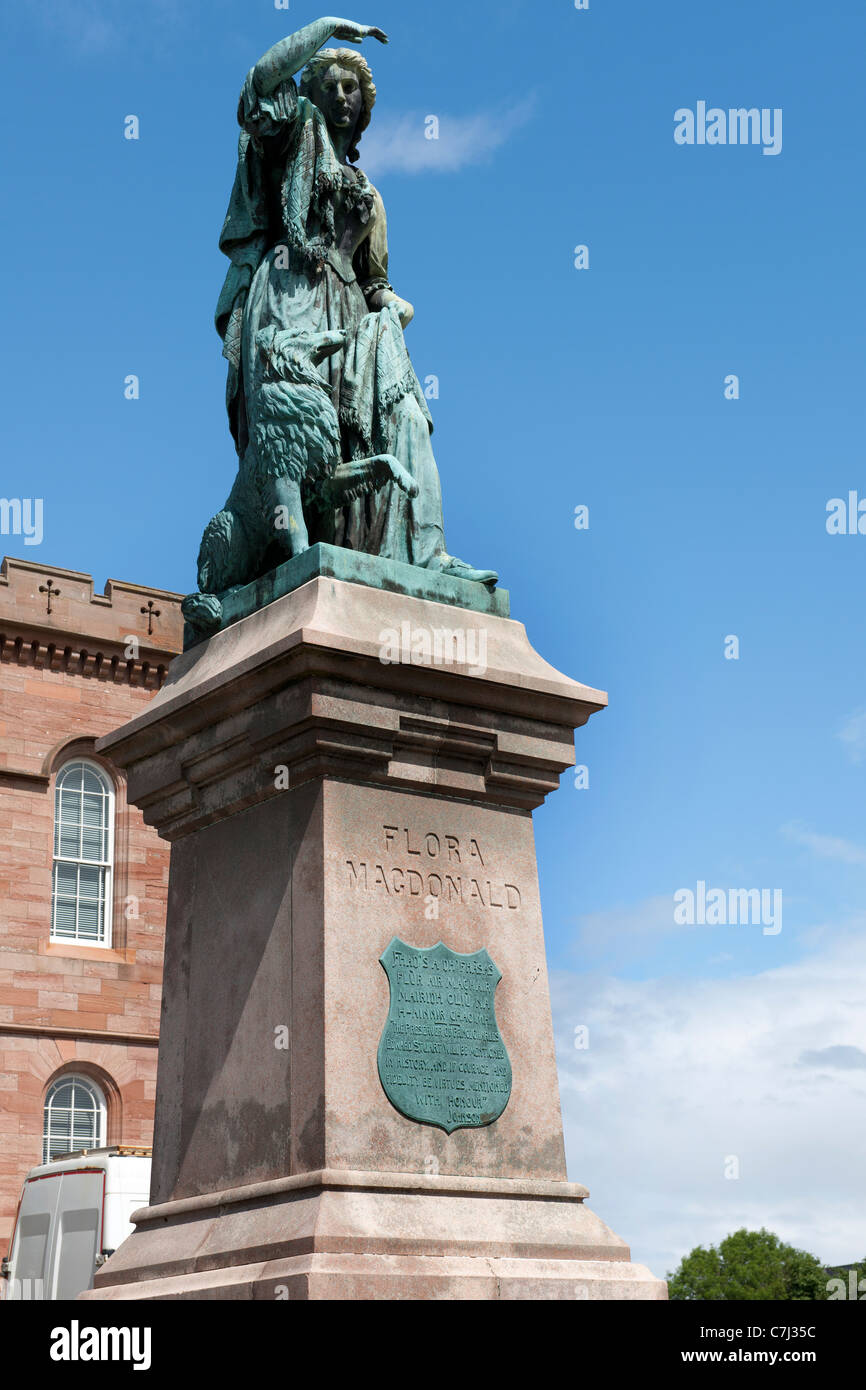 Flora MacDonald-Statue auf dem Gelände des Inverness Castle, Inverness, Highland, Schottland, UK Stockfoto
