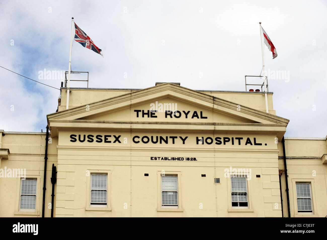 Das Royal Sussex County Hospital oder RSCH-Eingangsschild Brighton UK Stockfoto