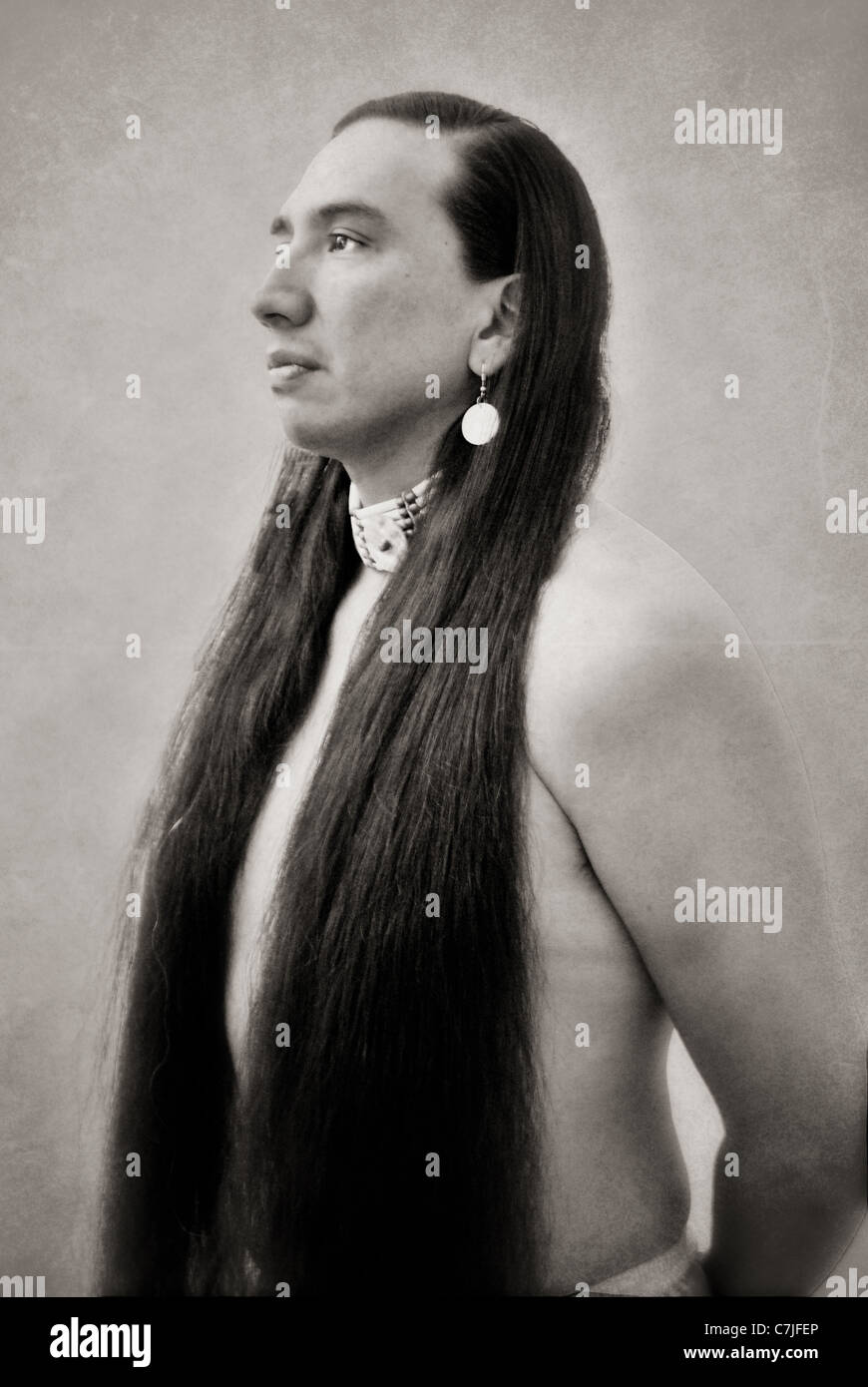 Gesichter über Grenzen hinweg, Native American Portraits Stockfoto