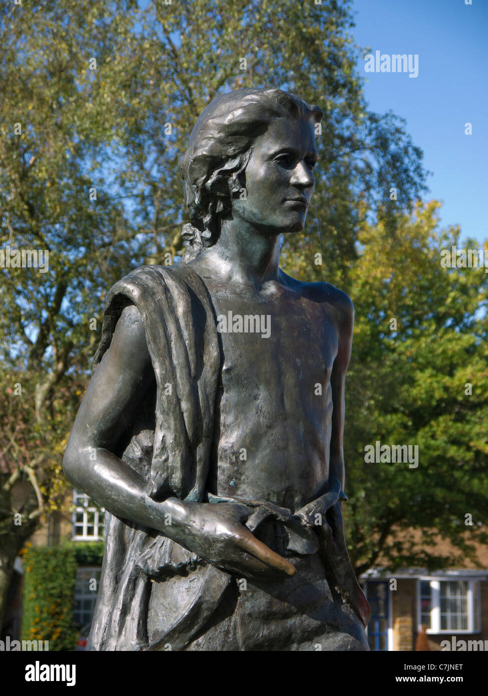 Statue des berühmten Mariner Captain James Cook als junger Mann bei Great Ayton North Yorkshire, wo er zur Schule ging Stockfoto