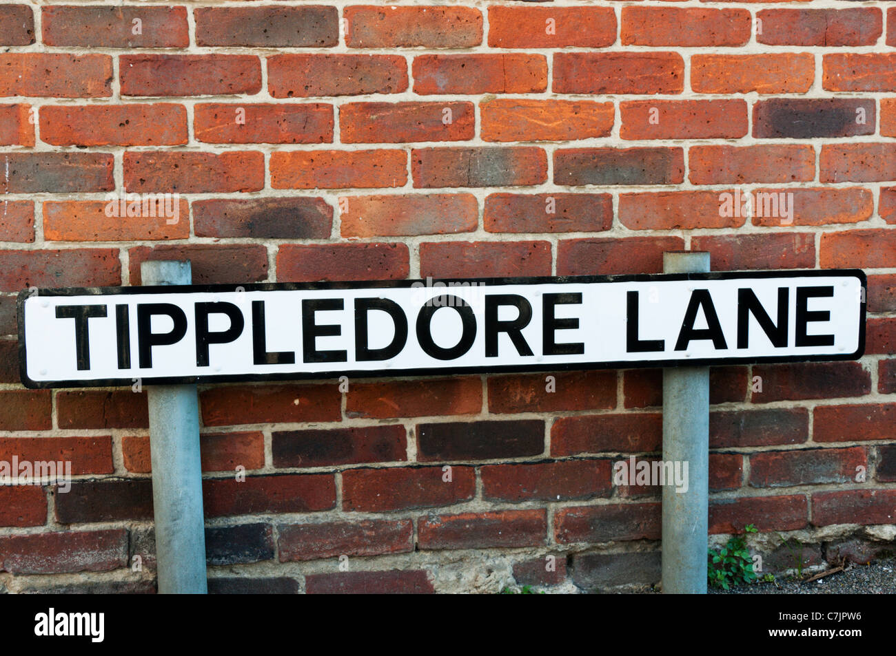 Eine Straße Namensschild für Tippledore Lane in Broadstairs, Kent, England Stockfoto