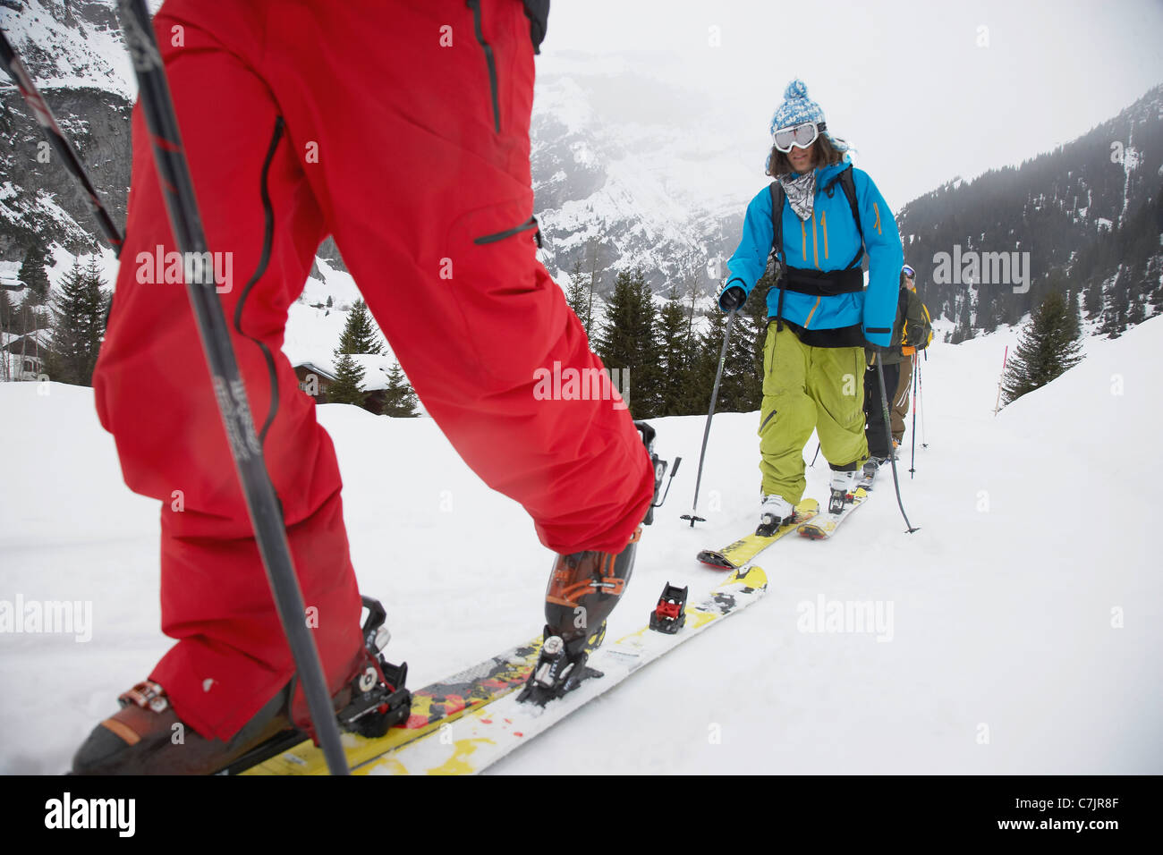 Paar Ski-Langlauf Stockfoto