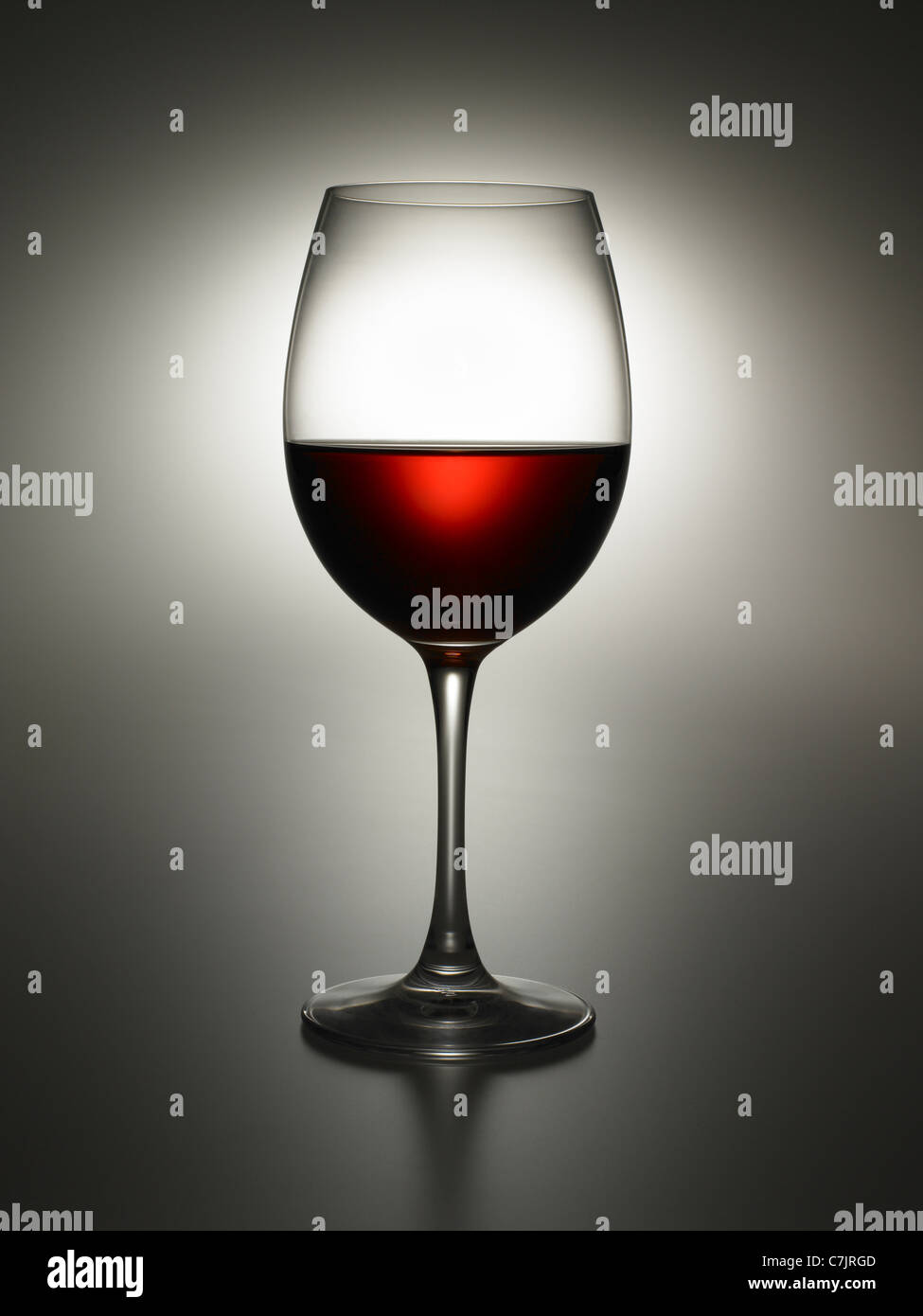 Nahaufnahme von Glas Wein Stockfoto