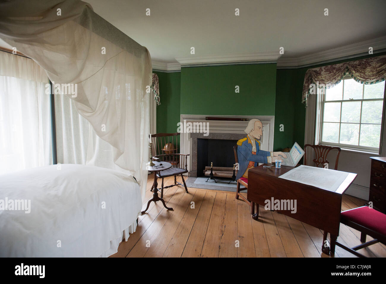 Washingtons Schlafzimmer in der Morris-Jumel Mansion aus dem Jahr 1765, das Herzstück des Jumel Terrasse Historic District Stockfoto