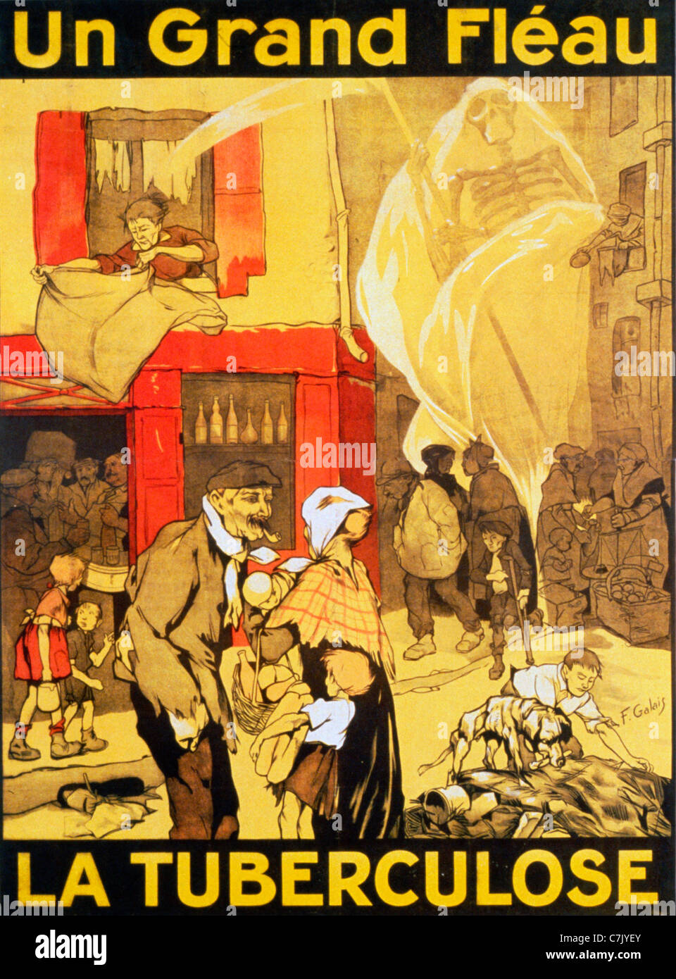 UN Grand Fleau La Tuberculose - die große Geißel der Tuberkulose - französische Poster, ca. 1917 Stockfoto