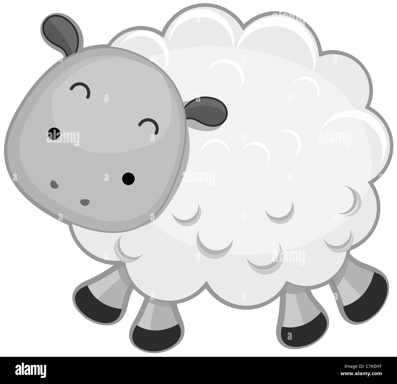 Niedlichen Schafe mit Clipping Path Stockfoto