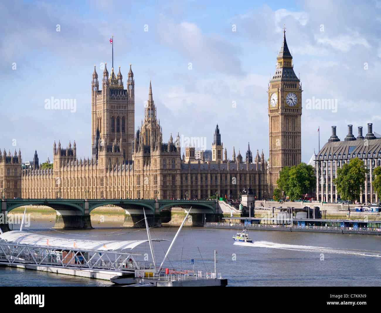 Die Houses of Parliament und Westminster Bridge, London Stockfoto