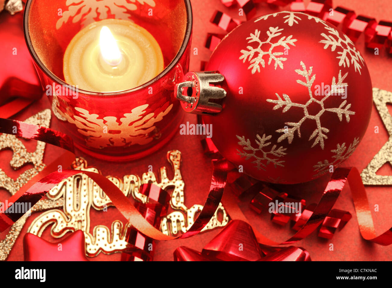 Nahaufnahme von Weihnachten Stillleben Stockfoto