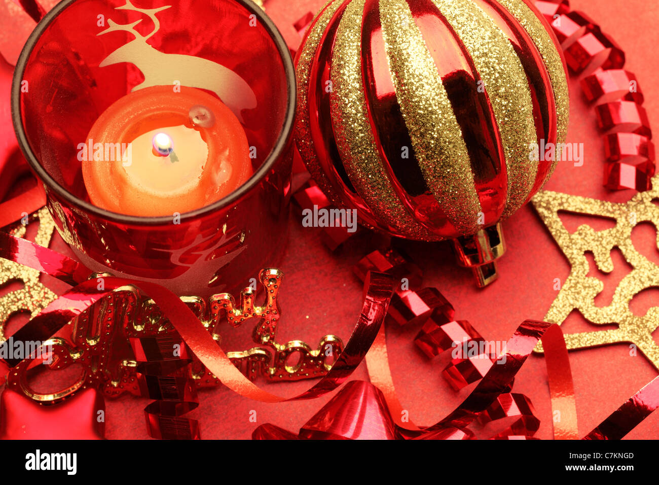 Nahaufnahme von Weihnachten Stillleben Stockfoto