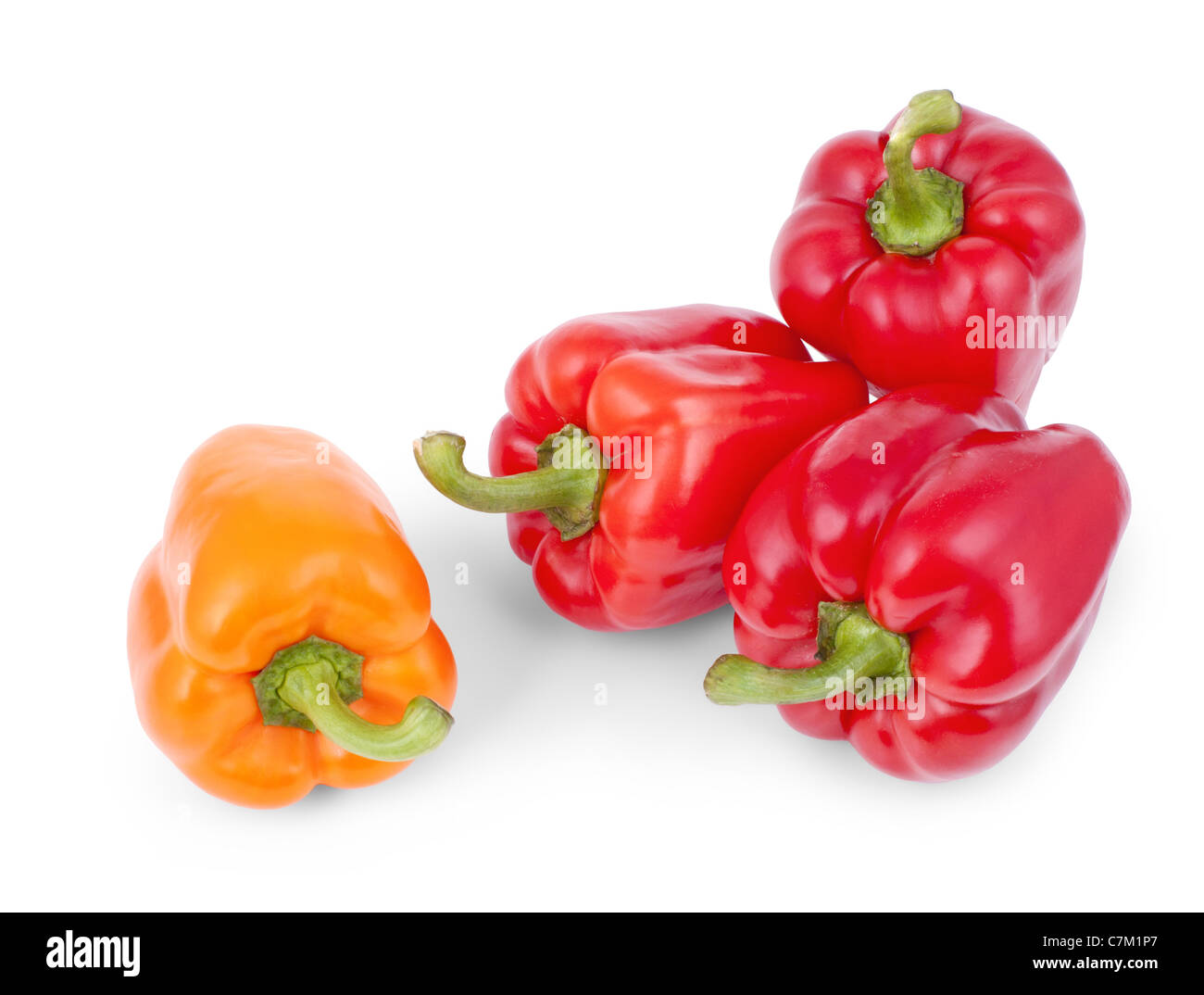 Paprika auf weißem Hintergrund Stockfoto