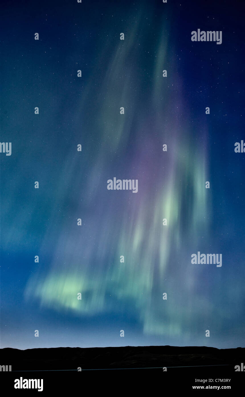 Northern Lights Saskatchewan Kanada Aurora Borealis See Stockfoto