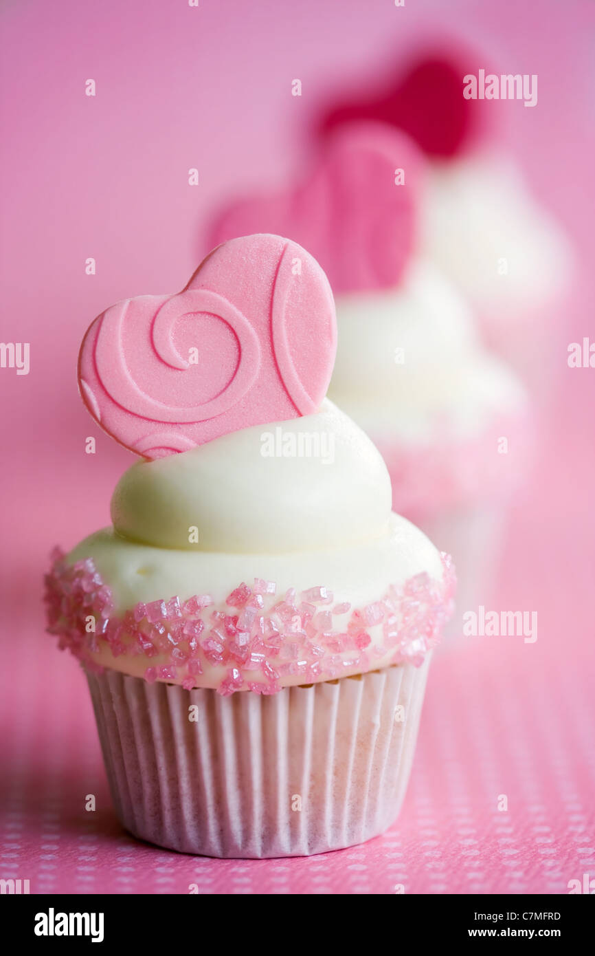Valentine cupcakes Stockfoto