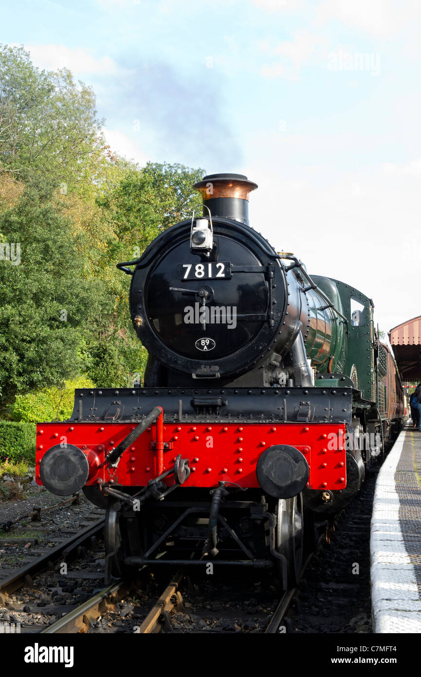 Gwr manor Klasse keine7812 erlestoke Manor Dampflokomotive Steinach Bahnhof, Worcestershire auf den Severn Valley Railway Stockfoto