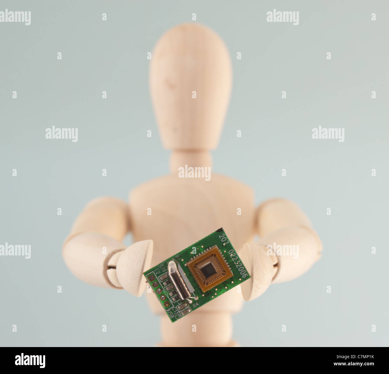 CCD Prüfpuppe im Besitz Stockfoto