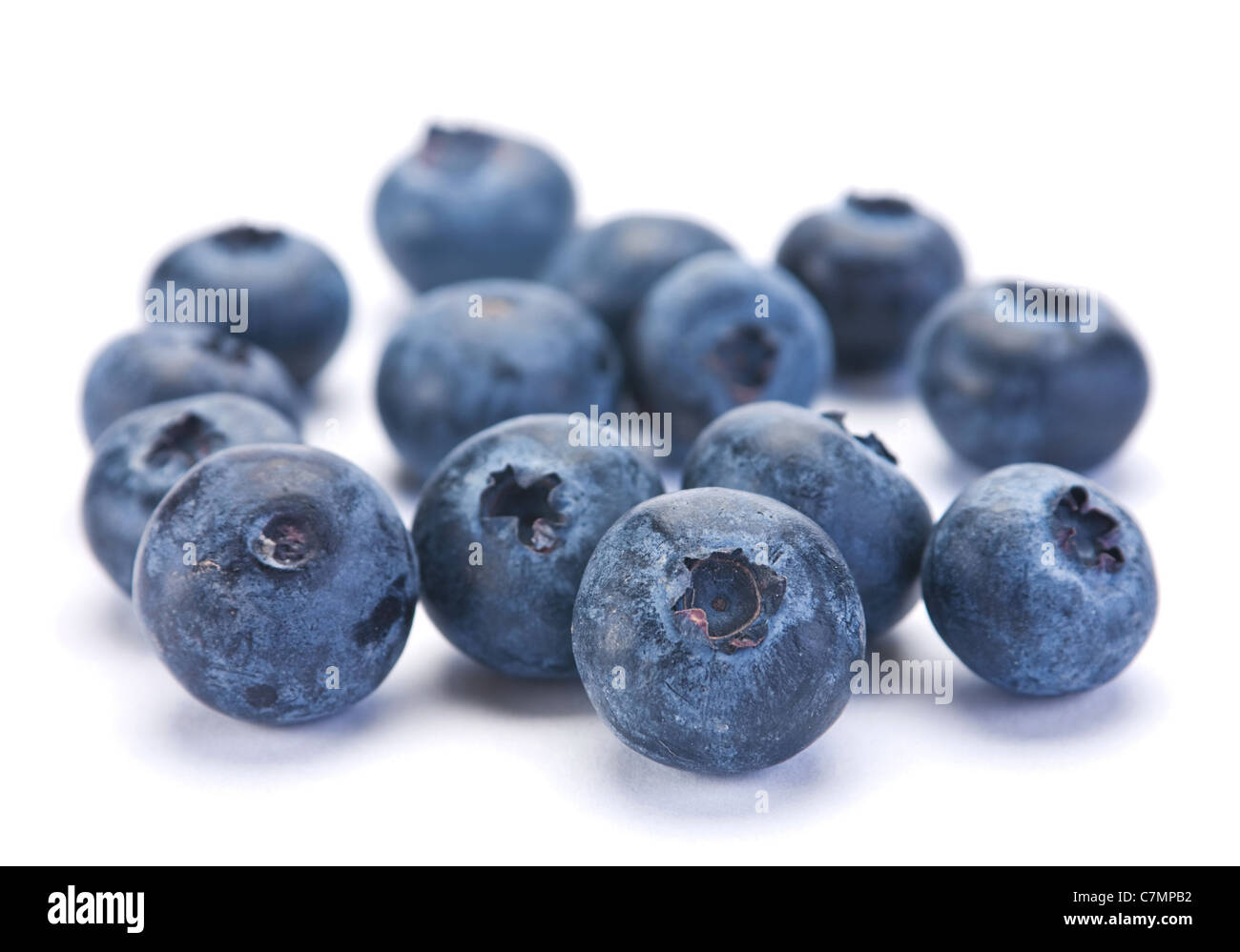 Sweet-Blueberry Beere Closeup isoliert auf weißem Hintergrund Stockfoto