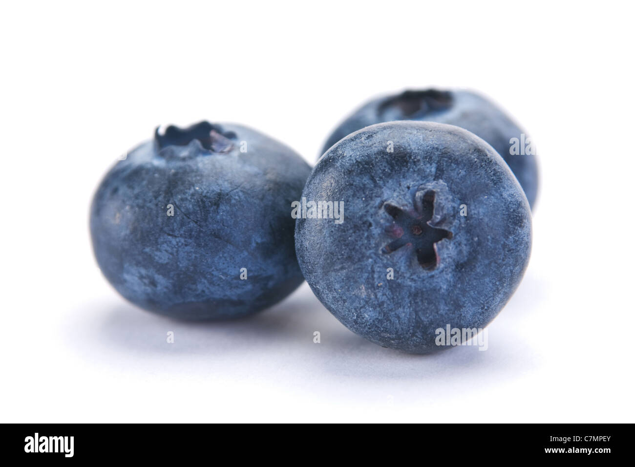 Sweet-Blueberry Beere Closeup isoliert auf weißem Hintergrund Stockfoto