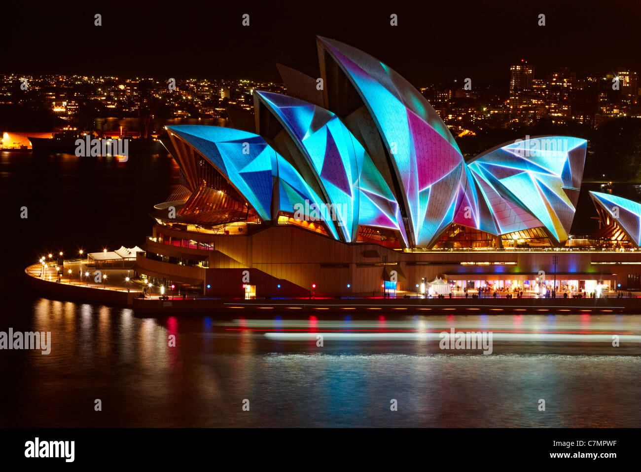 Sydney Opera House während der Vivid Sydney Festival, Australien Stockfoto