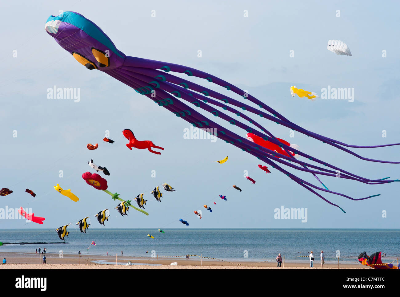 Drachen steigen lassen, Festival, Margate, Kent, UK, 2011 Stockfoto