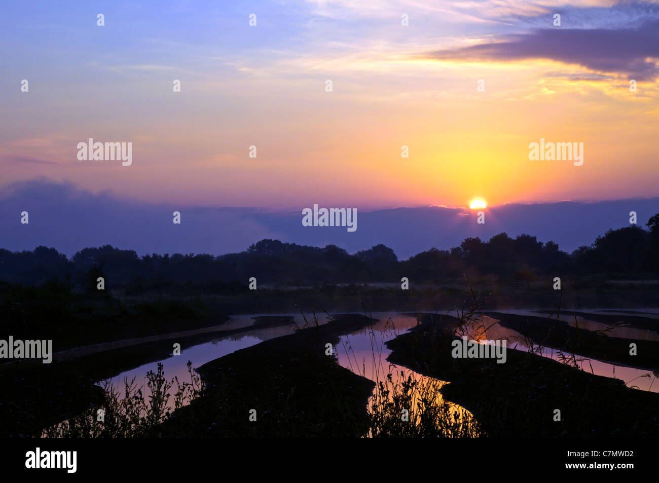 lila Sonnenaufgang Stockfoto