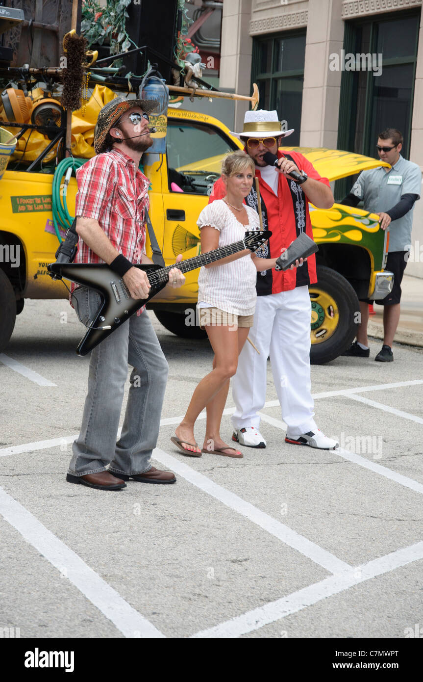 Straßenkünstler in den Hollywood Studios park Walt Disneyworld resort Orlando Florida Mulch Schweiß und Tränen Stockfoto