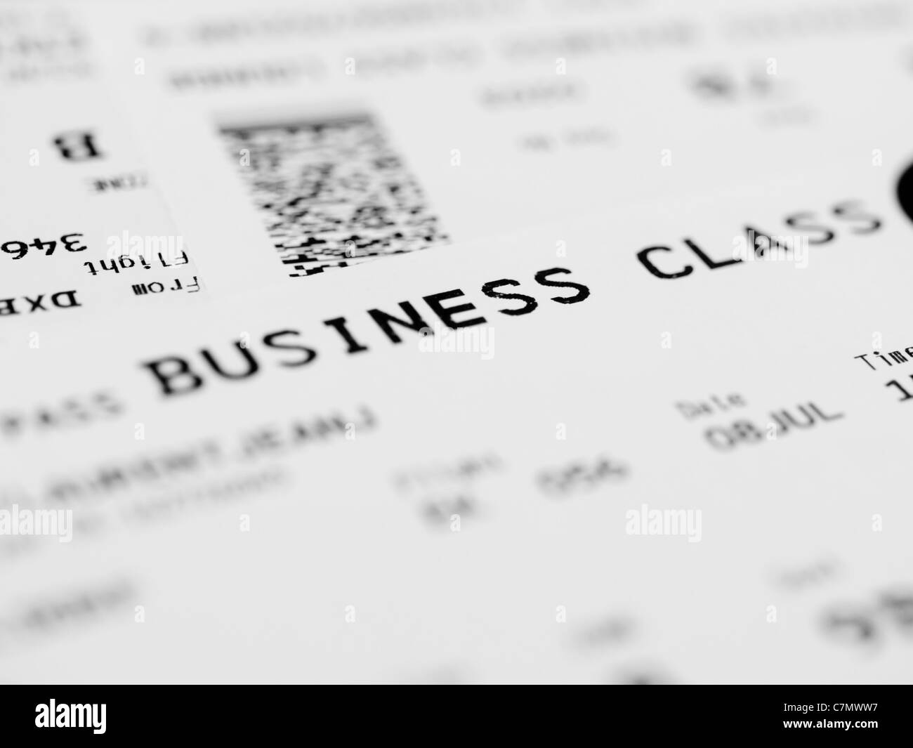 Business Class-ticket Stockfoto