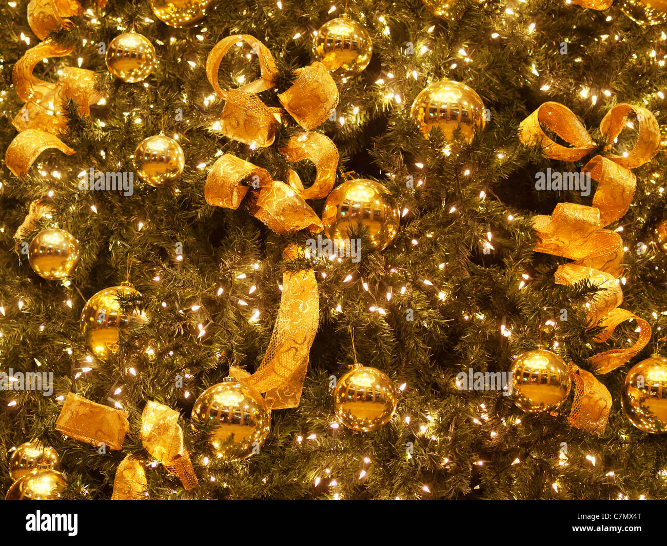 Weihnachtsbaum-Hintergrund Stockfoto