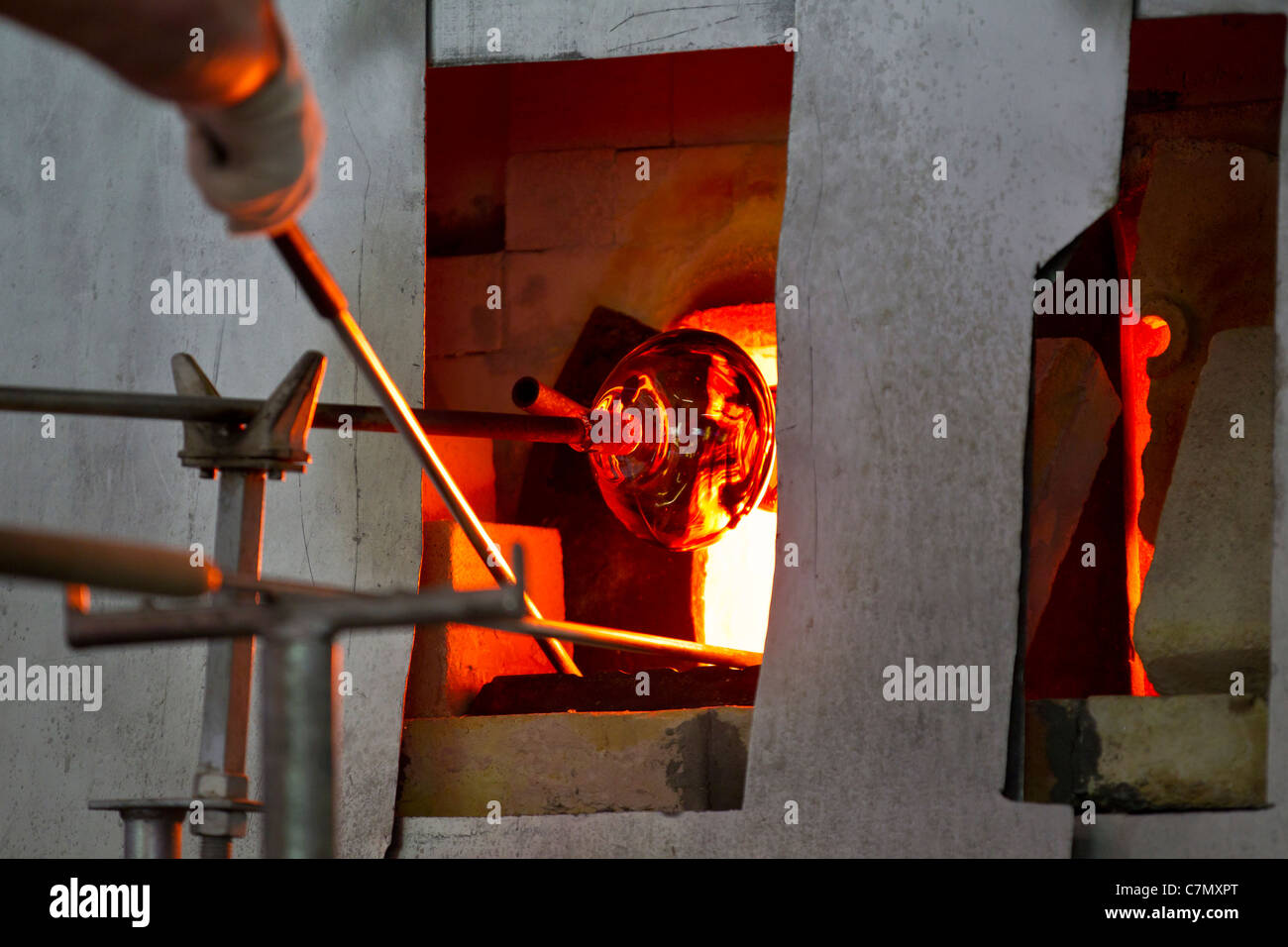 Glasbläserei Demonstration an die Glasblaserei in Bad Malente in Deutschland Stockfoto