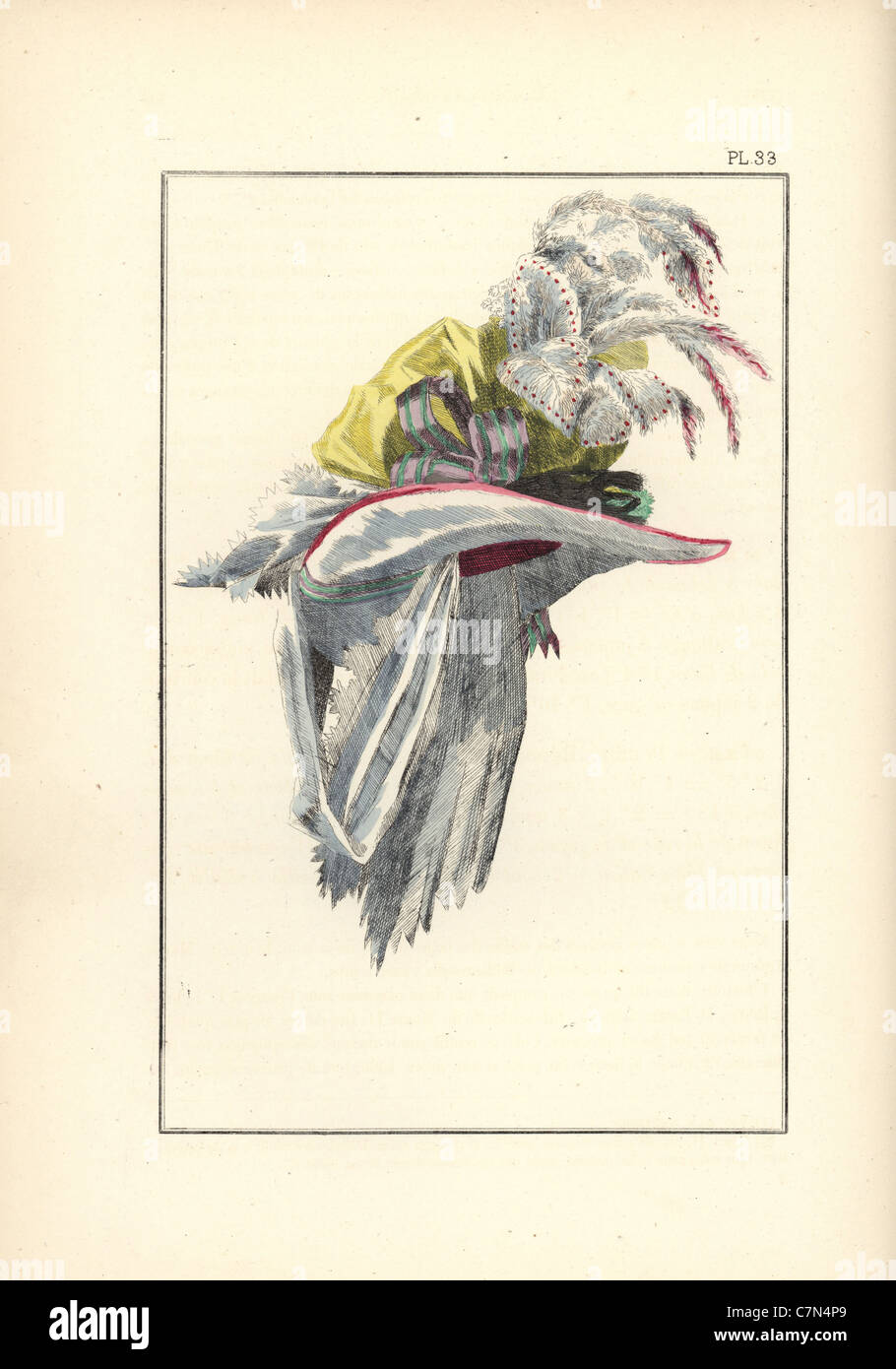 Hut in weiß Taft getrimmt mit rosa Schleife. Stockfoto