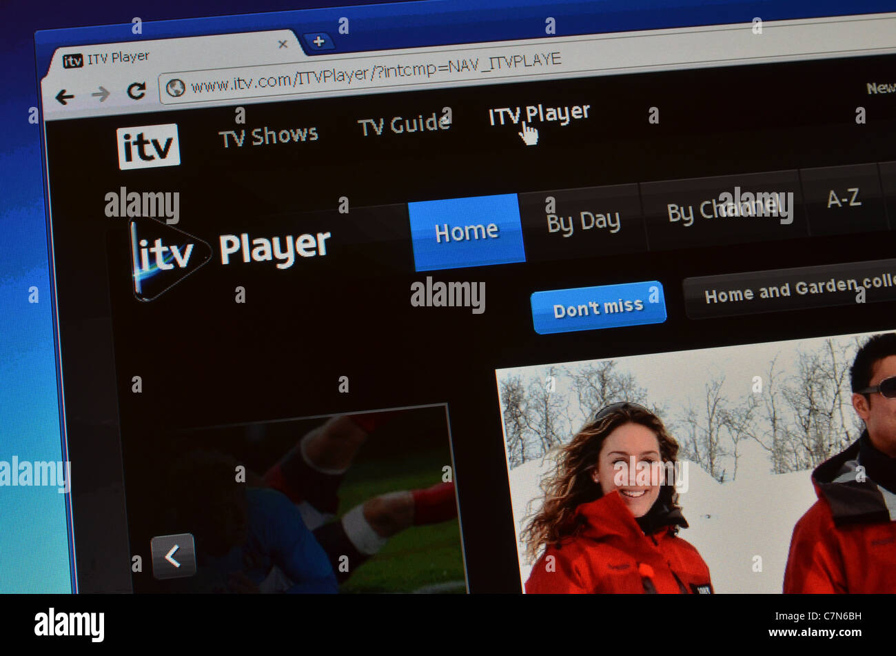 ITV Player Website screenshot Stockfoto