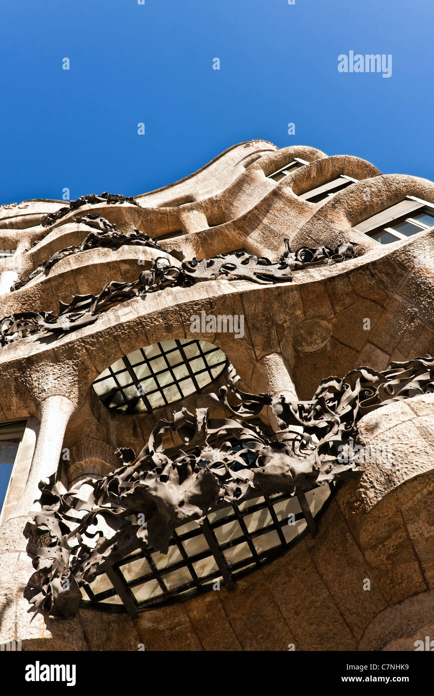 Casa Milà, entworfen von Antoni Gaudí, 1912, Barcelona, Katalonien, Spanien, Europa Stockfoto