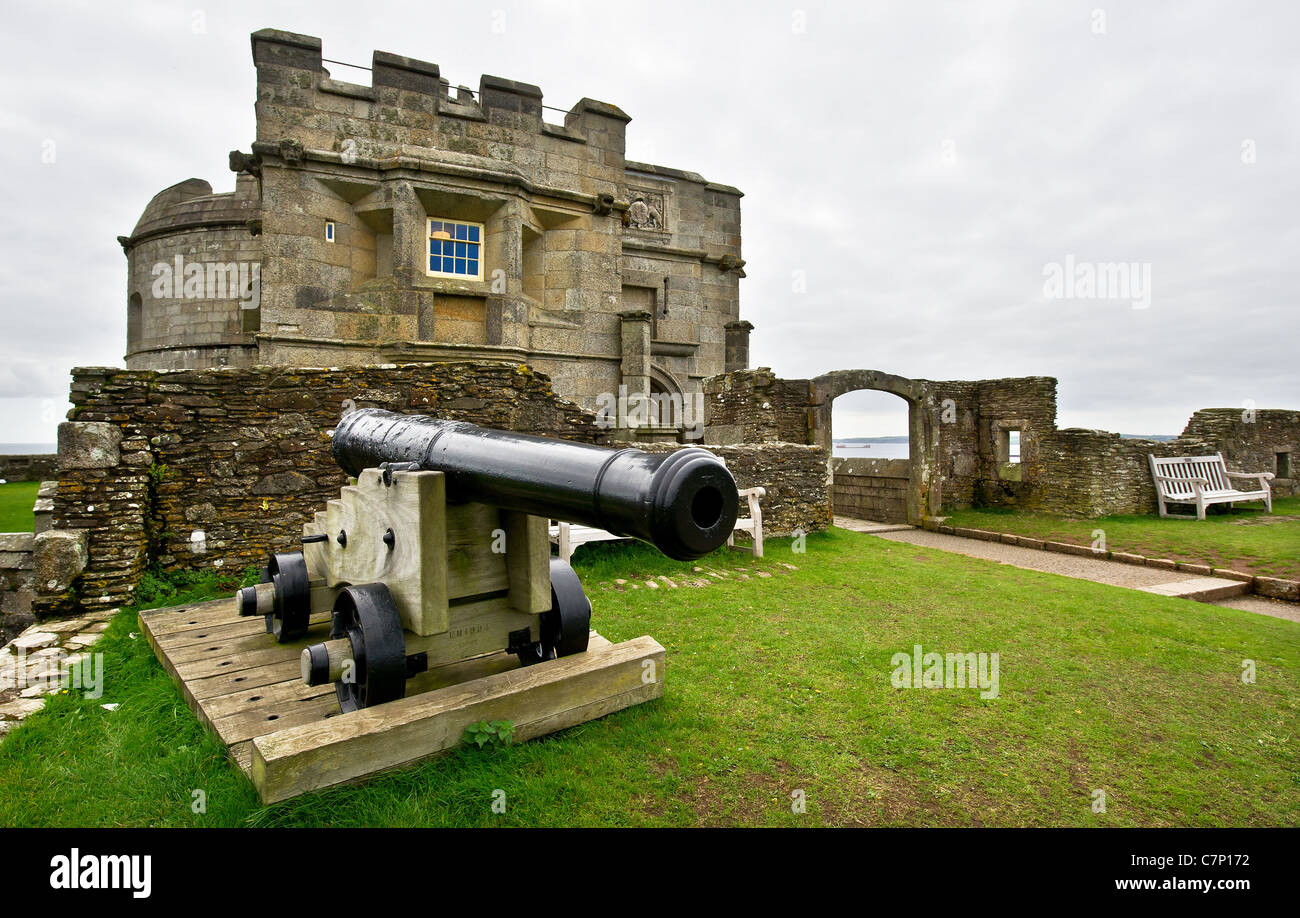 Der Eingang zum Pendennis Castle in Cornwall Stockfoto