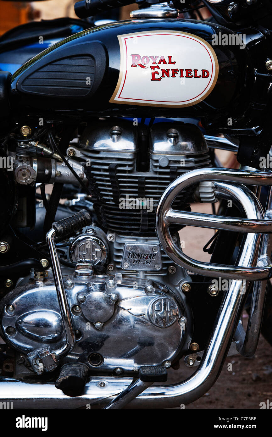 Royal Enfield 500 EFI Bullet Motorrad. Made in India Stockfoto