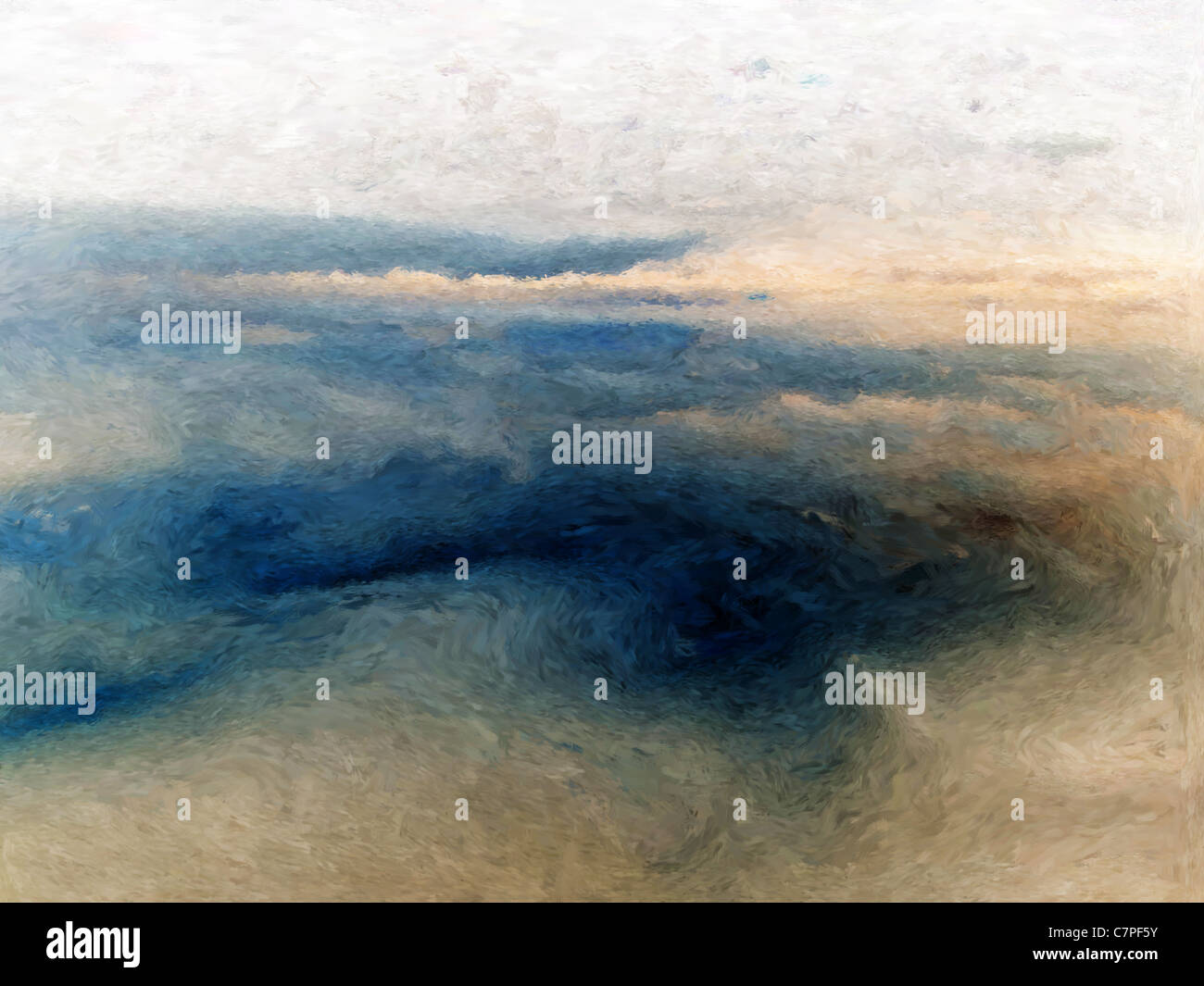 Abstrakte impressionistischer Malerei eine Küstenlandschaft Stockfoto