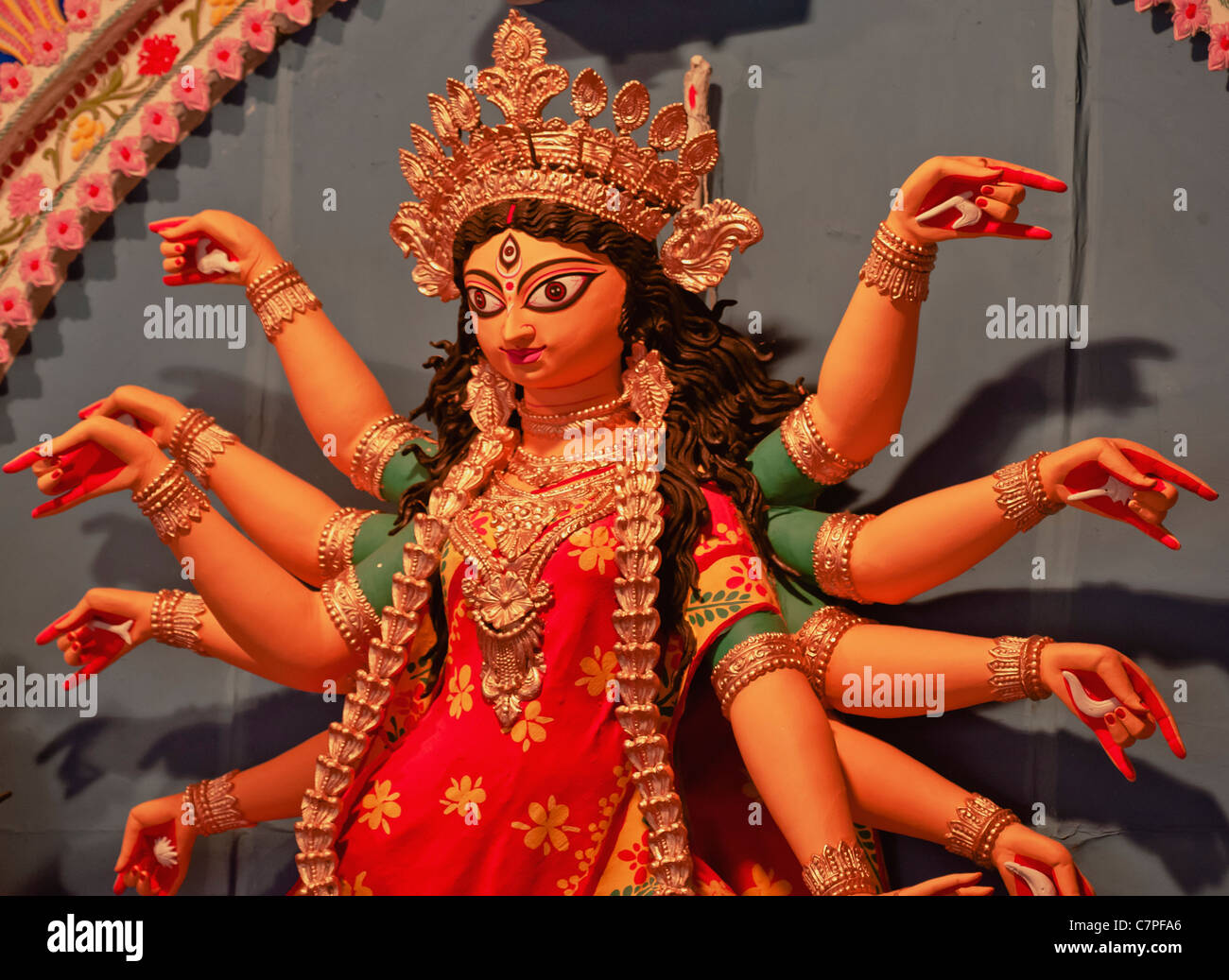 Trügerisch, Göttin, Durga. Stockfoto