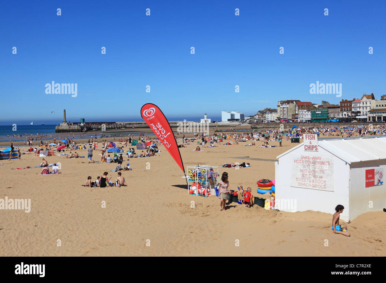 Der Strand von Margate, Kent, England, im Sommer Stockfoto