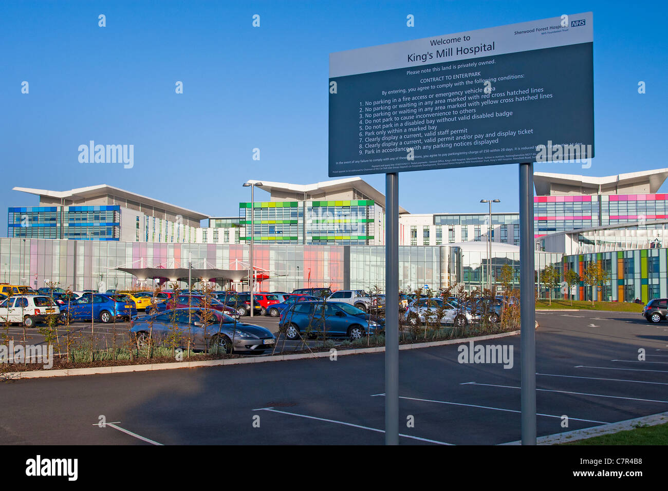 Des Königs Mühle Krankenhaus, Mansfield, Nottinghamshire, England, UK Stockfoto