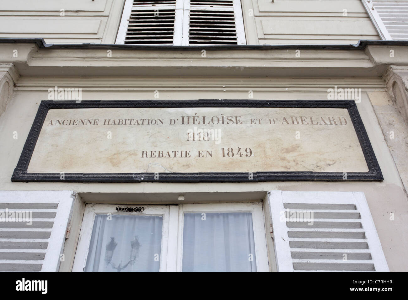 Seite dem tragischen liebenden Abelard und Heloise lebte, Quai Aux Fleurs, Ile De La Cite, Paris, Ile de France, Frankreich Stockfoto