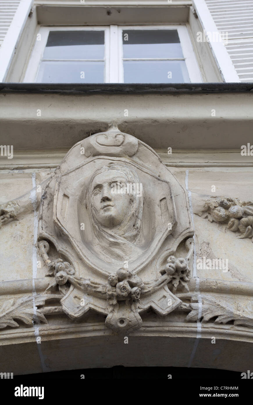 Linderung von Heloise oben Tür Quai Aux Fleurs Ile De La Cité, Paris, Frankreich Stockfoto