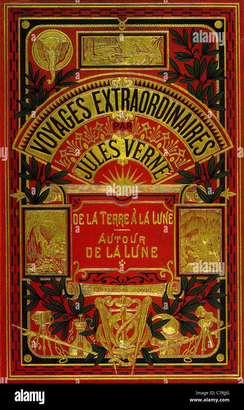 JULES VERNE (1828-1905) seine "VOYAGE TO THE MOON" 1867 üppige Form von Pierre-Jules Hetzel veröffentlicht buchen Stockfoto