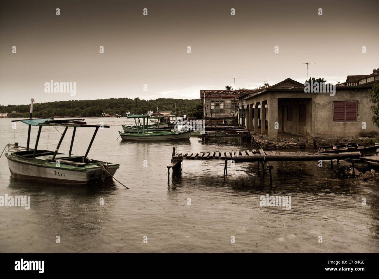 Am Meer, der Hafen von Jagua in Cienfuegos, Kuba Stockfoto