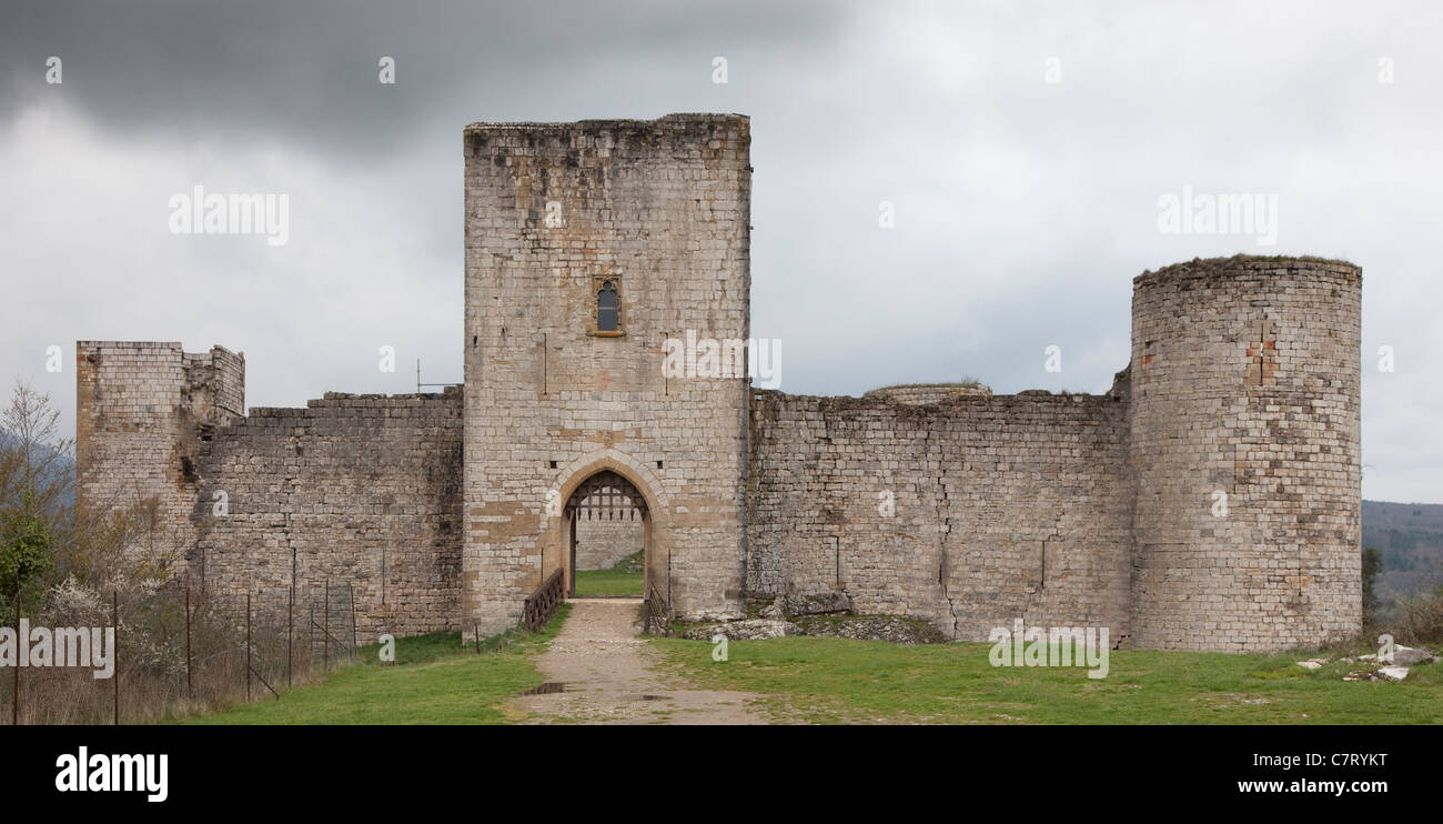 Château de Puivert, S Aude, Frankreich Stockfoto