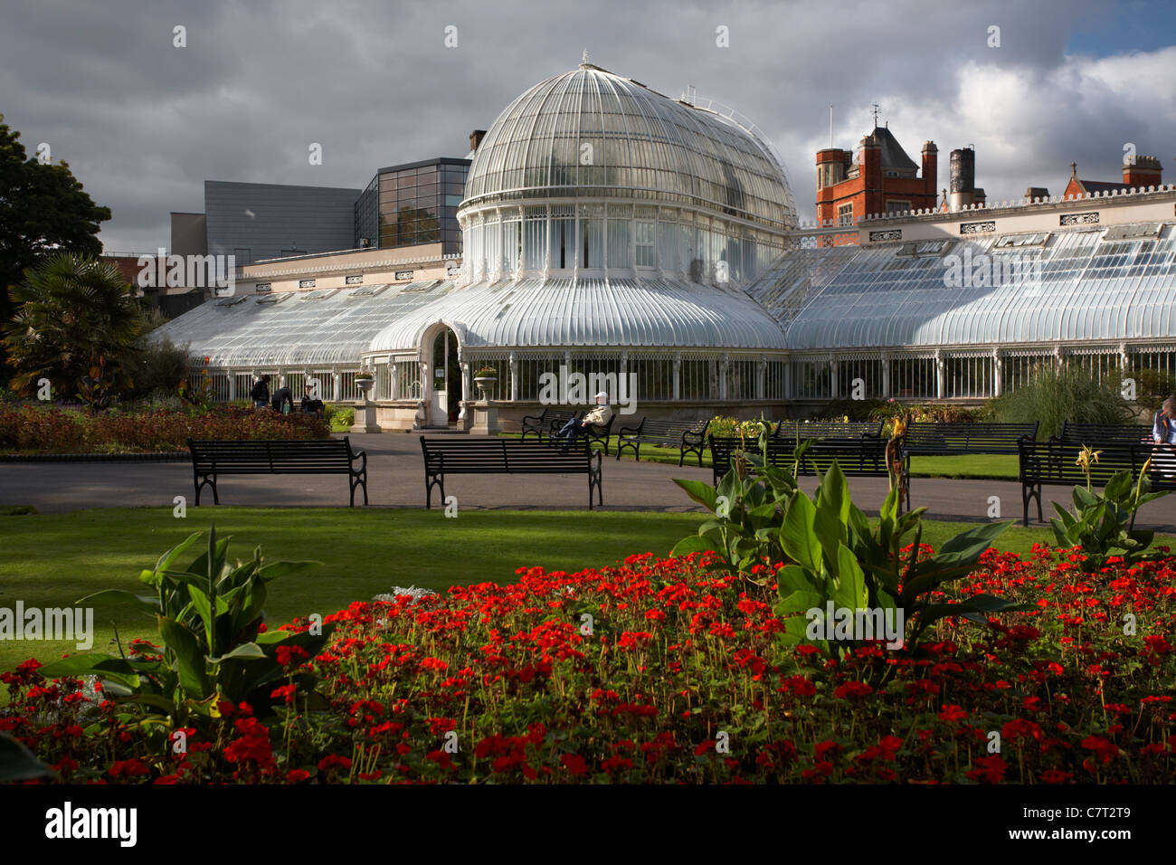 Das Palm House, botanischen Gärten, Belfast, Nordirland, Vereinigtes Königreich. Stockfoto