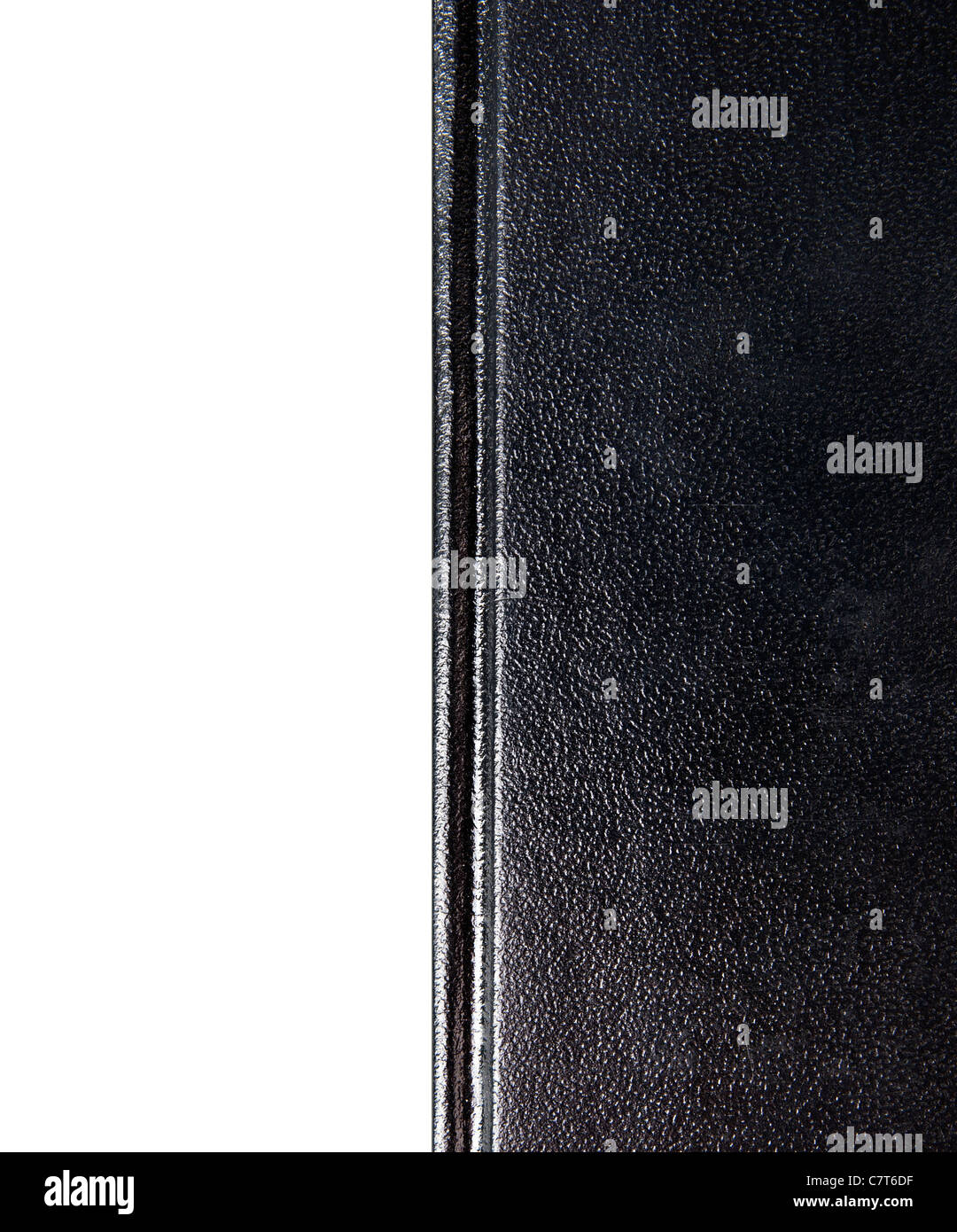 Elegante schwarze Ordner / Folio isoliert auf weiss Stockfoto