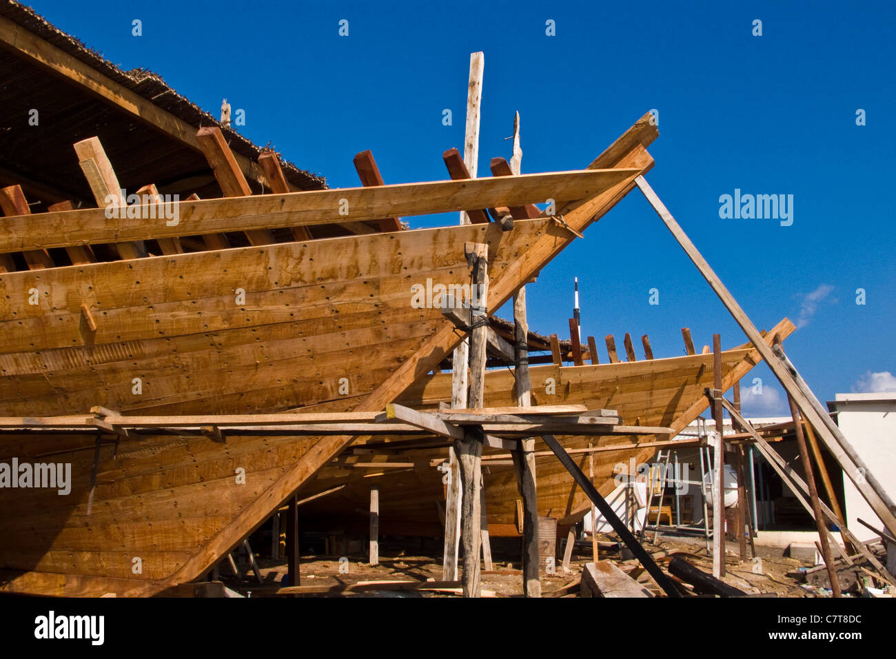 Oman, Sur, Dhow Werft Stockfoto