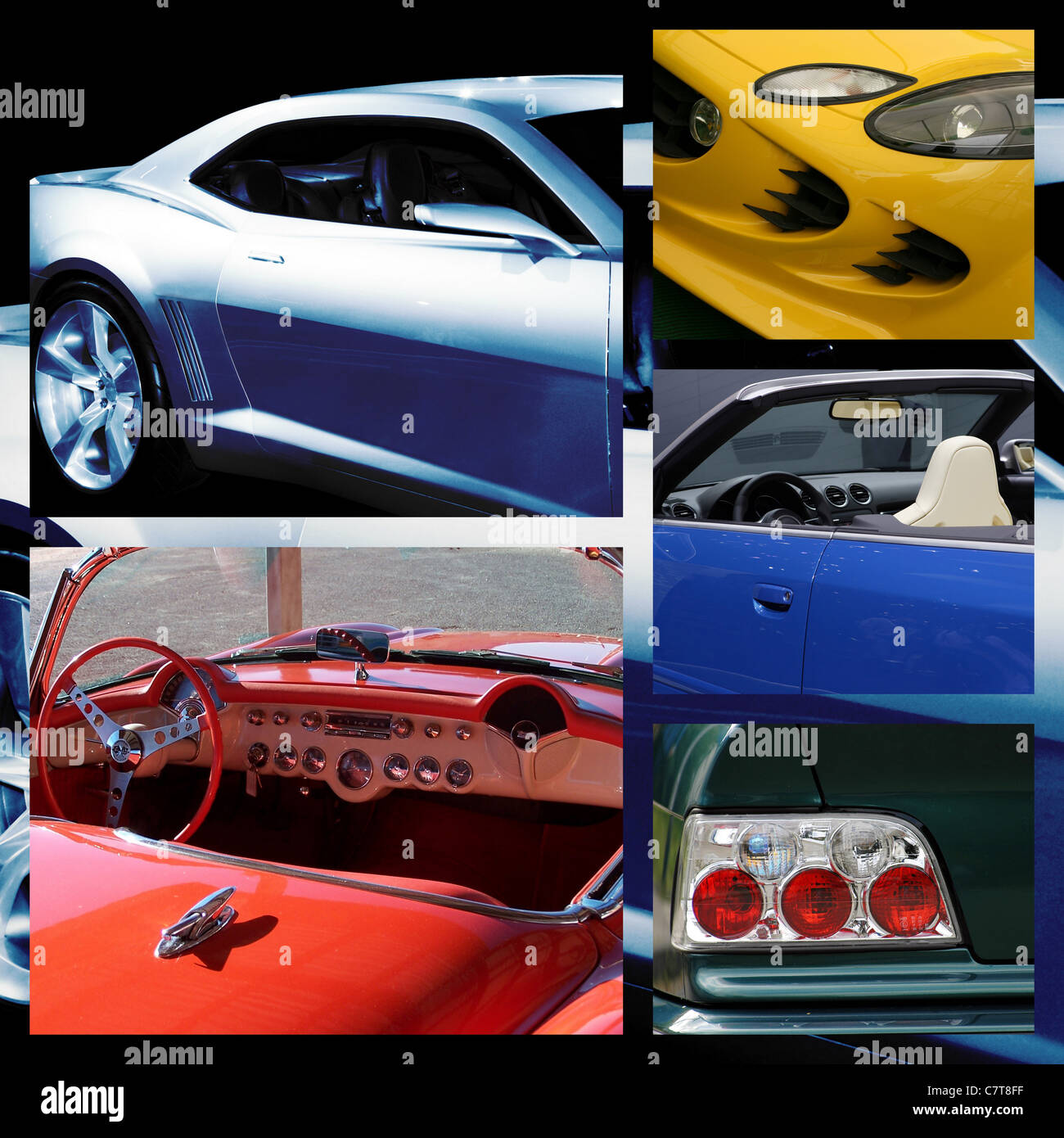 Isolierte Sammlung von verschiedenen Auto Stockfoto