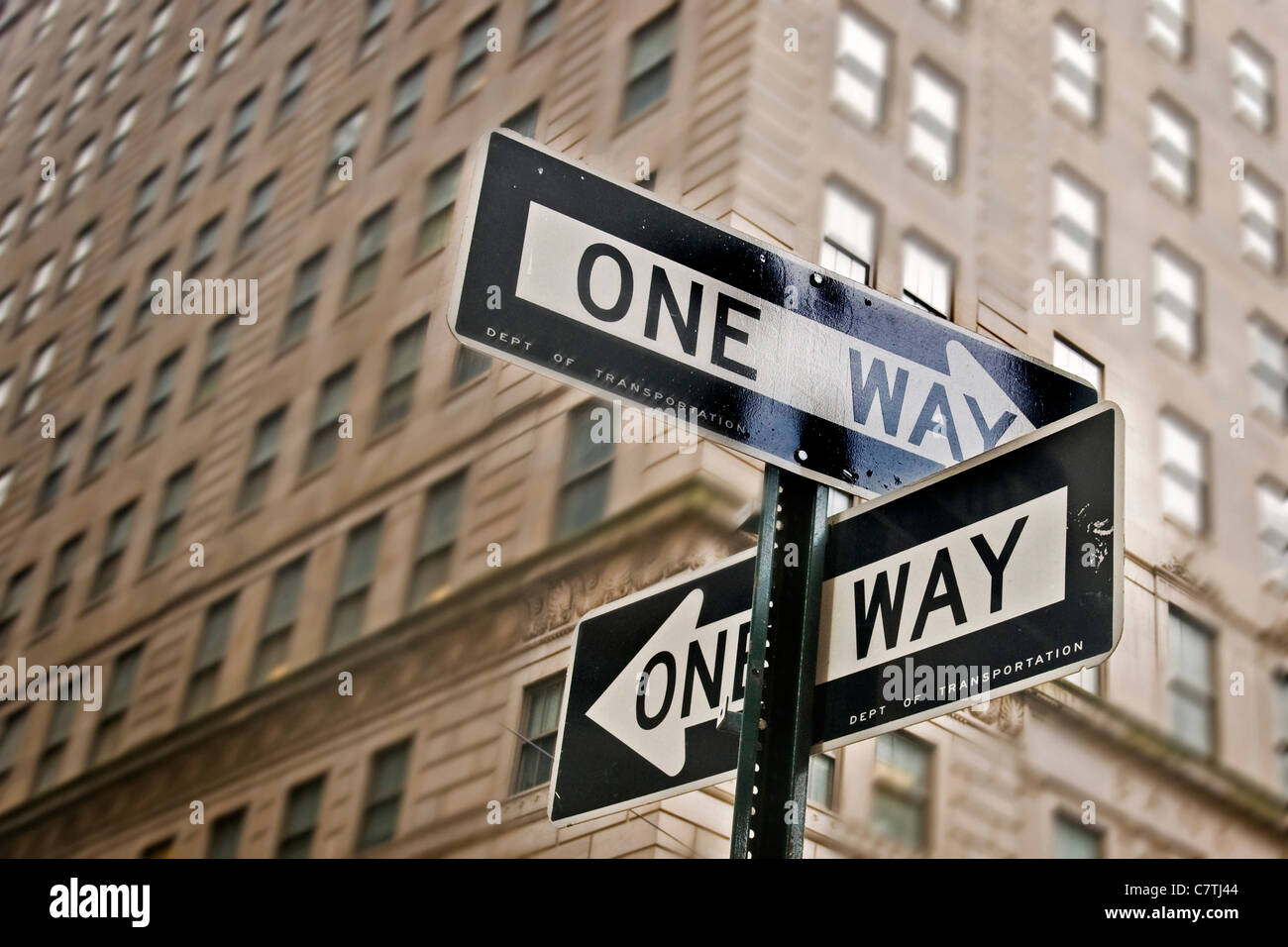 USA, New York City, Wall Street, Zeichen Weg Stockfoto