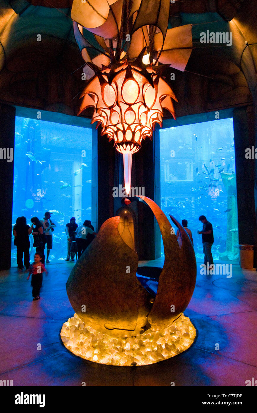 Dubai, Vereinigte Arabische Emirate, das Aquarium im Atlantis Palm Hotel Stockfoto