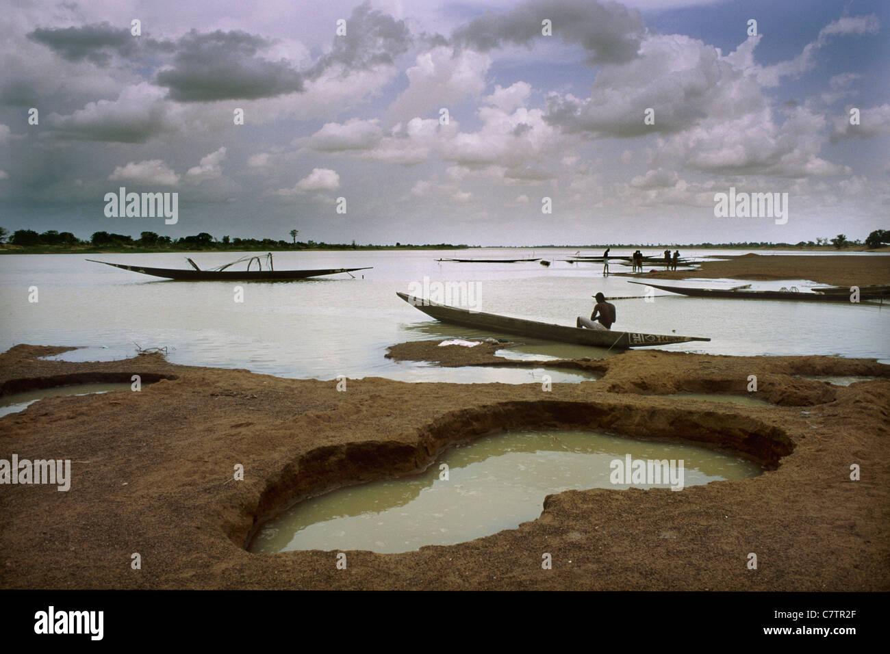Mali, Niger River Kanu auf dem Fluss Stockfoto