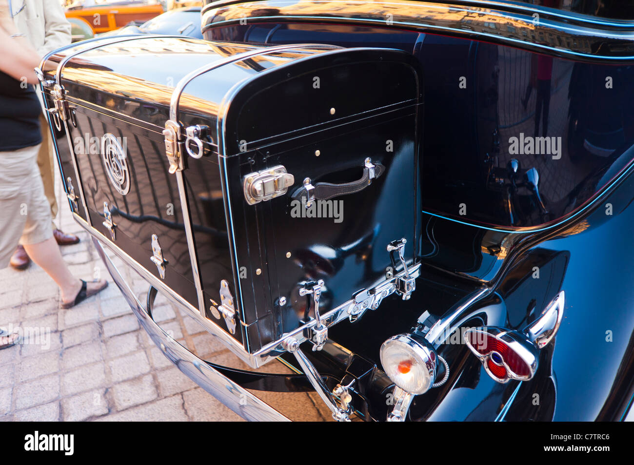 Paris, Frankreich, Luxus-Oldtimer auf Display, Rear Trunk, Boot-detail Stockfoto