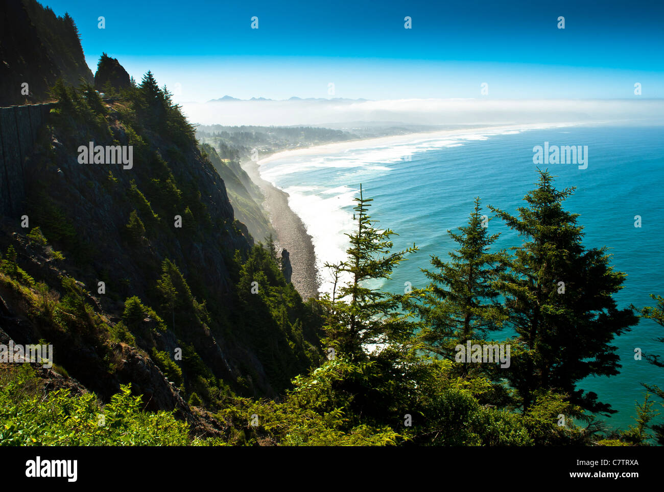 Eine tolle Aussicht am Pacific Highway 101 südlich von Tillamook, Oregon. Stockfoto